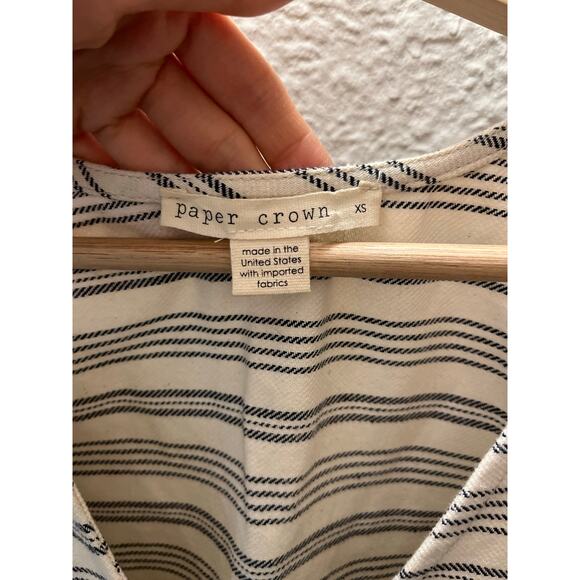 Anthropologie Paper Crown Bellevue Peplum Tank | Striped V-Neck Summer Top XS - Picture 6 of 8